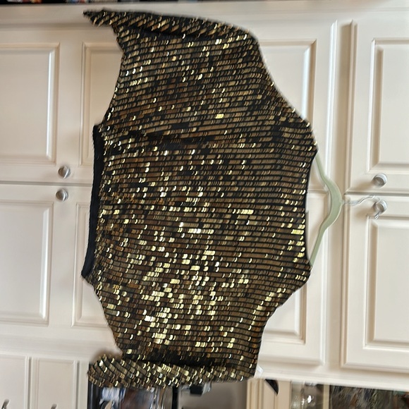 Rachael Zoe size 4 sequined blk top - Picture 5 of 5